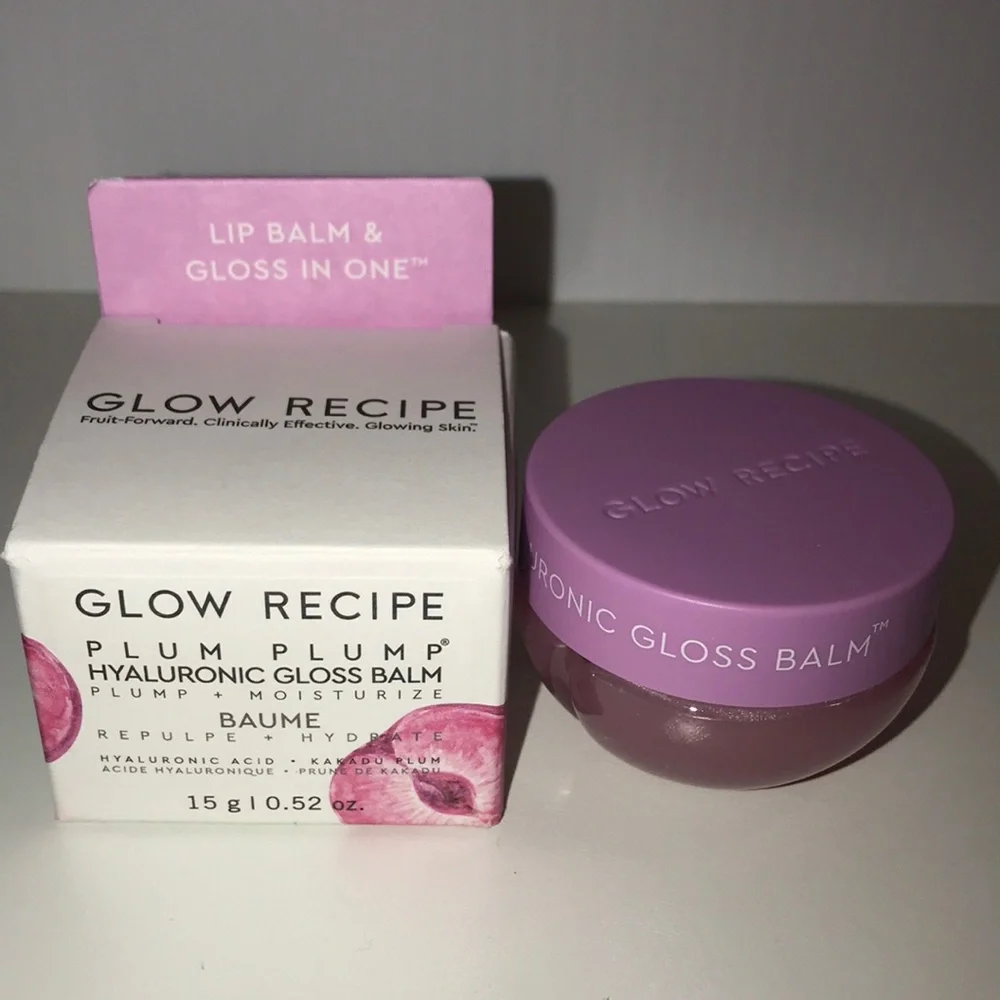 Glow Recipe Plum Plump Hyaluronic Gloss Balm 0.52 oz NEW